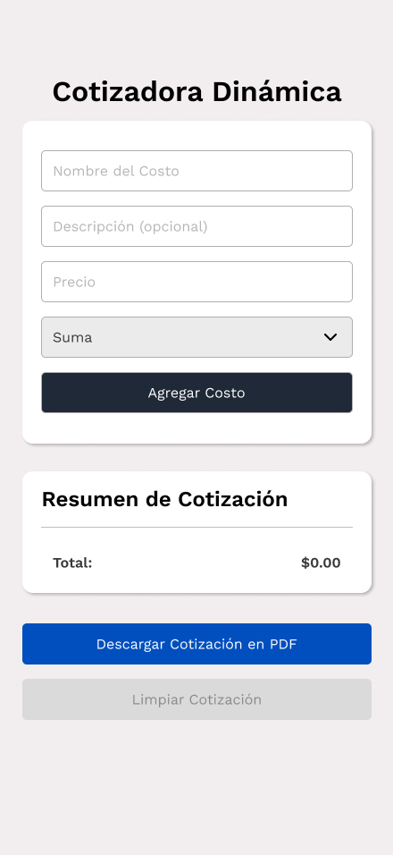 Cotizador Básico